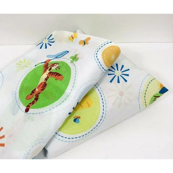 Vintage Disney Winnie the Pooh Tigger Twin Sheet Set Catching Butterflies - Picture 5 of 5